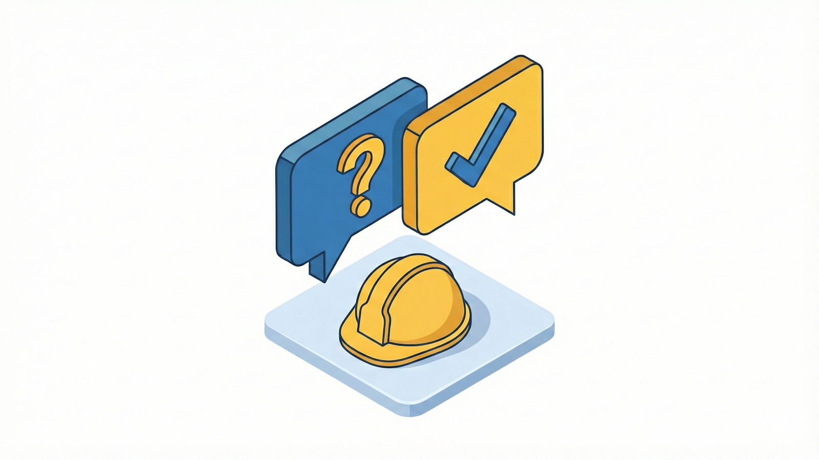 Illustration of conversation bubbles representing questions for an installer