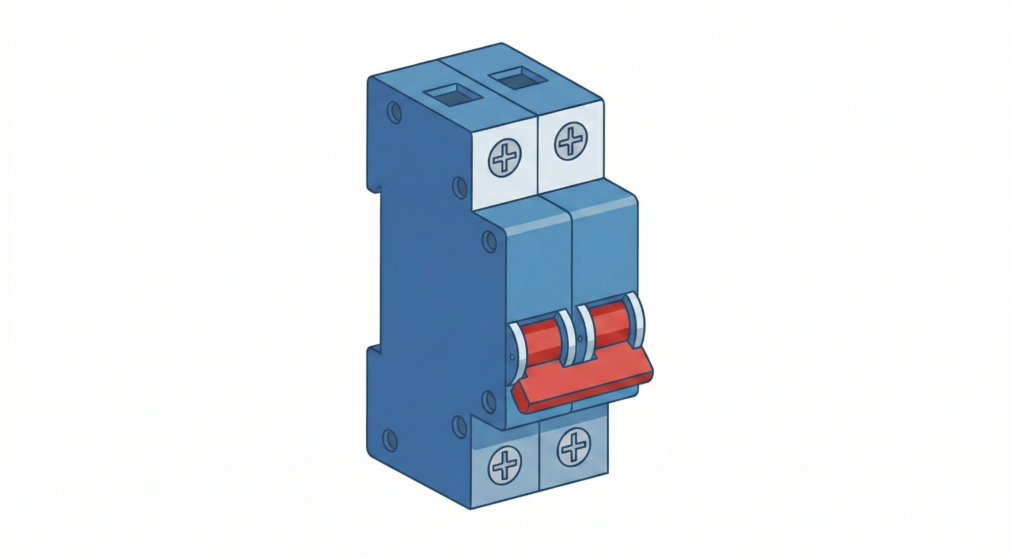 Example of a 2‑pole main switch (often indicates single-phase)